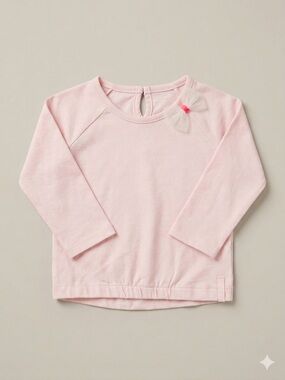 Noppies Soft Pink Long-Sleeve Top with Tulle Bow Accent